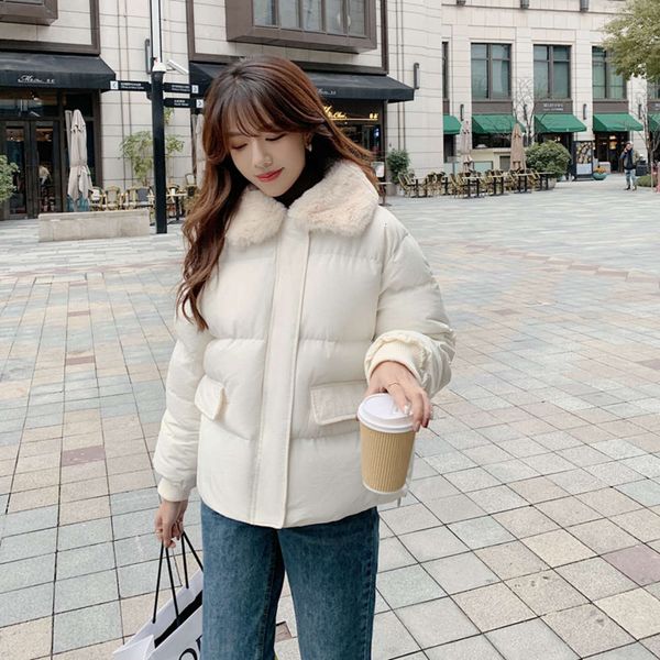 2020 winter new korean women's clothing with wool collar and big pocket short thickened solid color cotton clothes parka coats for wome, Black
2020 winter new korean women's clothing with wool collar and big pocket short thickened solid color cotton clothes parka coats for wome, Black