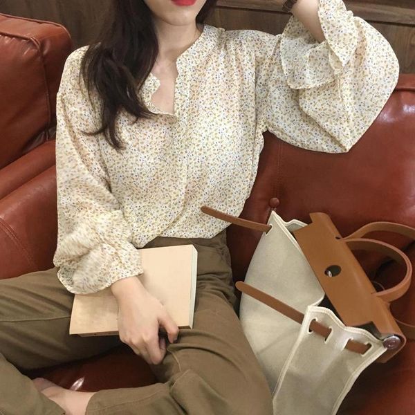 women spring autumn long puff sleeve v neck floral print chiffon shirt loose blouse lady office plus size female 2020, White
women spring autumn long puff sleeve v neck floral print chiffon shirt loose blouse lady office plus size female 2020, White