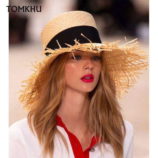 tomkhu summer new fashion brand show straw hat for women soft raffia sun hats handmade wide large brim beach hat, Blue;gray
tomkhu summer new fashion brand show straw hat for women soft raffia sun hats handmade wide large brim beach hat, Blue;gray
