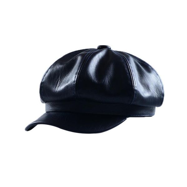 berets pu leather beret hat female autumn and winter british retro black hats japanese wild korean women wholesale ns1668, Blue;gray
berets pu leather beret hat female autumn and winter british retro black hats japanese wild korean women wholesale ns1668, Blue;gray
