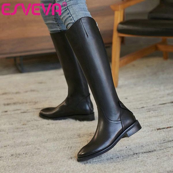 esveva 2021 round toe pu leather classic fashion square low heel knee high boot black platform women boots zipper big size 34-39
esveva 2021 round toe pu leather classic fashion square low heel knee high boot black platform women boots zipper big size 34-39