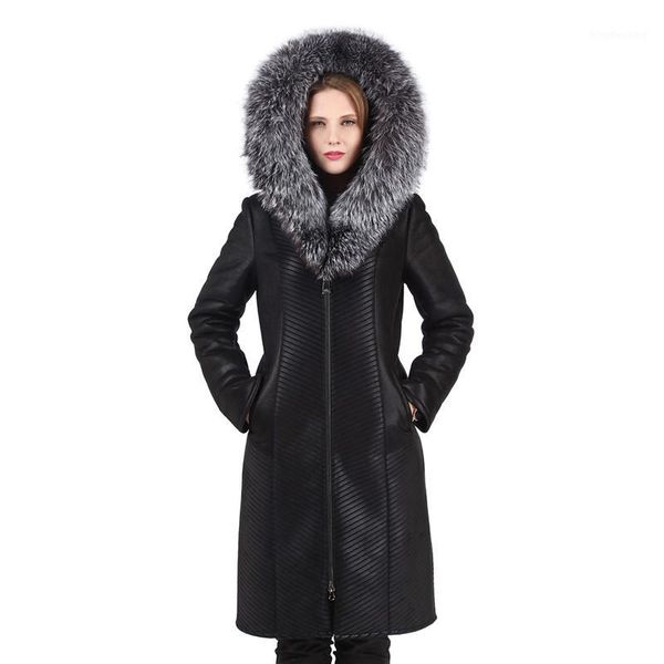 women's warm winter hooded coat with real fur trim hood double-face fur coat female slim fit women elegant faux1, Black
women's warm winter hooded coat with real fur trim hood double-face fur coat female slim fit women elegant faux1, Black
