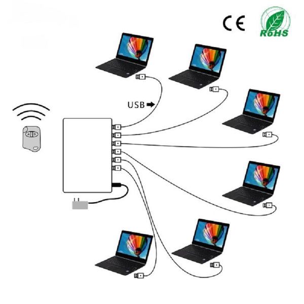 10 port remote control usb to usb cable alarm security system for lap