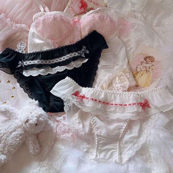 women's panties soft sister lovely lolita ribbon bow black white young girl princess milk silk lace ruffles underwear briefs, Black;pink
women's panties soft sister lovely lolita ribbon bow black white young girl princess milk silk lace ruffles underwear briefs, Black;pink