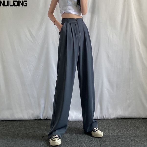 nijiuding summer high waist female suit pants streetwear ladies loose trousers casual thin women floor-length wide leg pant 201109, Black;white
nijiuding summer high waist female suit pants streetwear ladies loose trousers casual thin women floor-length wide leg pant 201109, Black;white