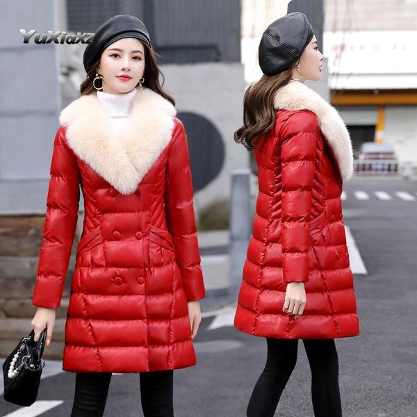 2021 new slim slimming suit collar mid-length pu leather cotton jacket women winter women's jacket1, Black
2021 new slim slimming suit collar mid-length pu leather cotton jacket women winter women's jacket1, Black