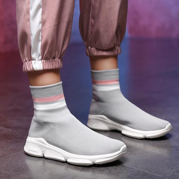 women high socks boots tenis feminino fashion slip on booties plus size soft light shoes woman sport sneakers ladies mocasin, Black
women high socks boots tenis feminino fashion slip on booties plus size soft light shoes woman sport sneakers ladies mocasin, Black