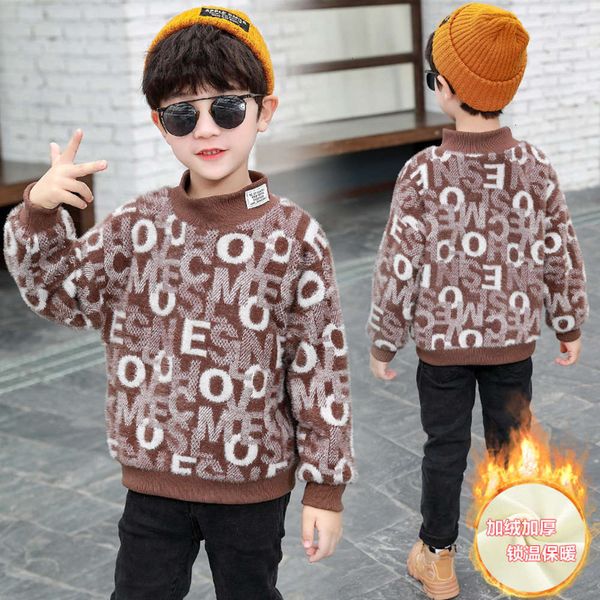 new 20 winter huzhou children's clothing popular random letter plush high collar boys' warm mink like sweater, Blue
new 20 winter huzhou children's clothing popular random letter plush high collar boys' warm mink like sweater, Blue