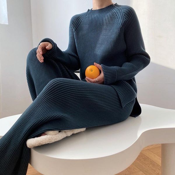 suit sweater in solid 4/colors round neck side slit knitted sweater all-match drape wide-leg pants trousers two-piece suit, Black;brown
suit sweater in solid 4/colors round neck side slit knitted sweater all-match drape wide-leg pants trousers two-piece suit, Black;brown