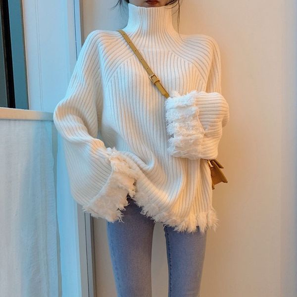 tassel long sleeve high neck sweater for women's 2019 pullover pullover pulloverpullovernew korean loose thickened t-shirt ar4ib ar4, White;black
tassel long sleeve high neck sweater for women's 2019 pullover pullover pulloverpullovernew korean loose thickened t-shirt ar4ib ar4, White;black