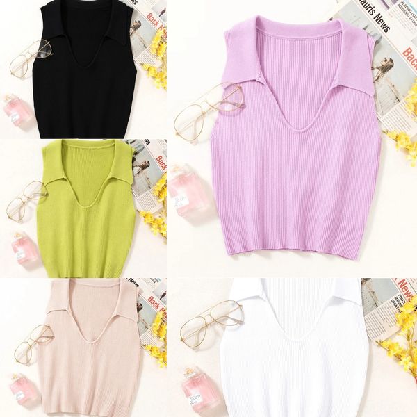 multi-color v-shaped fashion 2020 summer new knitted short girl polo collar vest vest t-shirt gr2uw, White
multi-color v-shaped fashion 2020 summer new knitted short girl polo collar vest vest t-shirt gr2uw, White