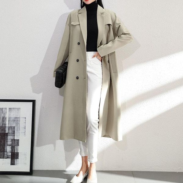 women's trench coats medium-length bean green windcoat coat girl c046, Tan;black
women's trench coats medium-length bean green windcoat coat girl c046, Tan;black