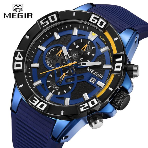 megir fashion men's watch brand luminous sports quartz watch men's waterproof silicone strap chronograph satch calendar, Silver
megir fashion men's watch brand luminous sports quartz watch men's waterproof silicone strap chronograph satch calendar, Silver
