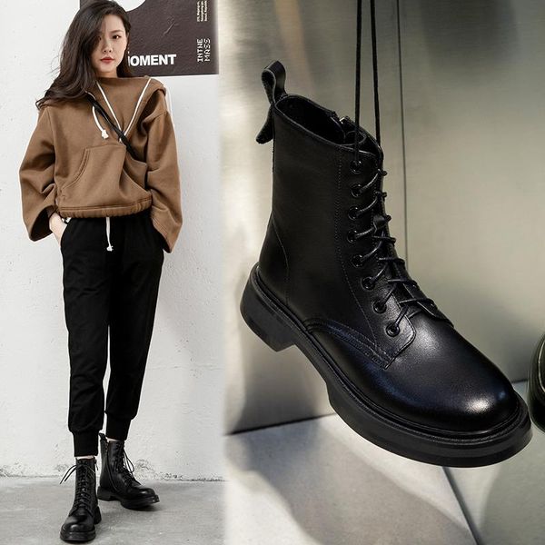 boots the genuine leather women round toe side zipper ankle for platform fashion handmade shoes woman size 34-39, Black
boots the genuine leather women round toe side zipper ankle for platform fashion handmade shoes woman size 34-39, Black