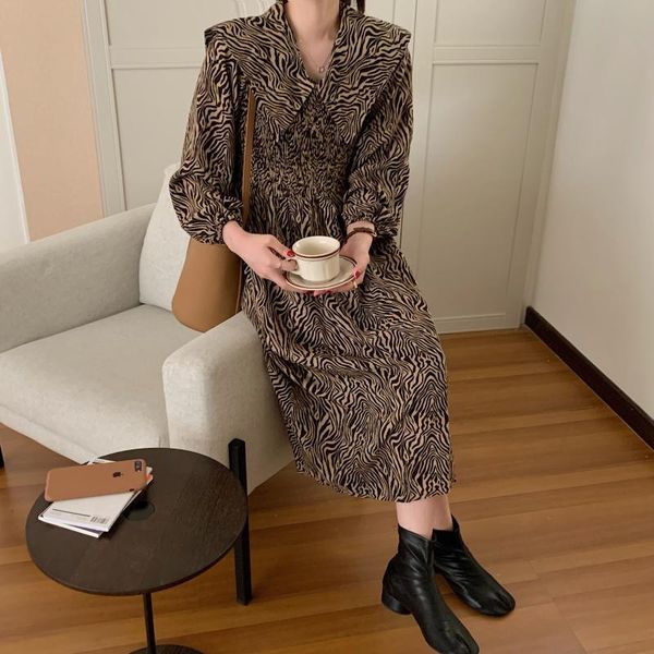 coigarsam office lady full sleeve women dress spring print peter pan collar high waist dresses brown black and white 9506, Black;gray
coigarsam office lady full sleeve women dress spring print peter pan collar high waist dresses brown black and white 9506, Black;gray