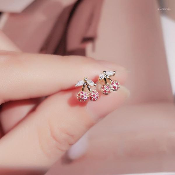 new simple sweet cherry stud earring cz zircon high-grade small retro wedding party earrings for woman1, Golden;silver
new simple sweet cherry stud earring cz zircon high-grade small retro wedding party earrings for woman1, Golden;silver