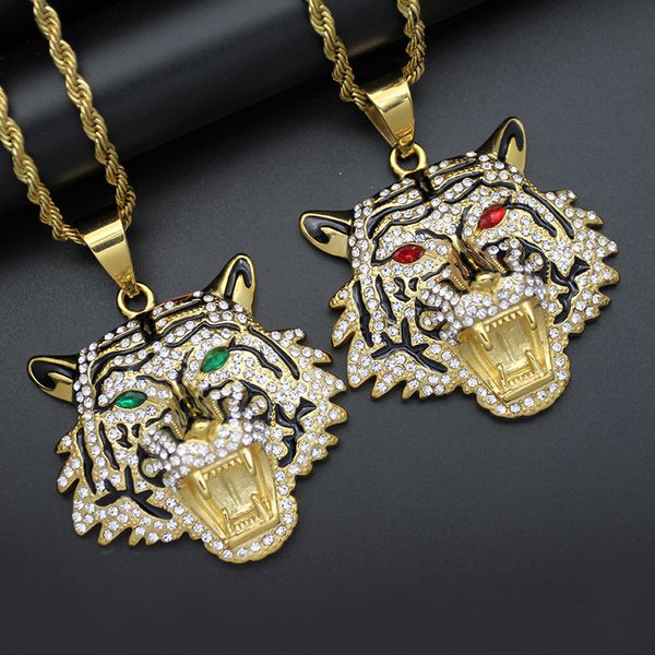 hip hop rhinestones paved bling iced out goldstainless steel big tiger pendants necklace for men rapper jewelry with cuban chain y200918, Silver
hip hop rhinestones paved bling iced out goldstainless steel big tiger pendants necklace for men rapper jewelry with cuban chain y200918, Silver