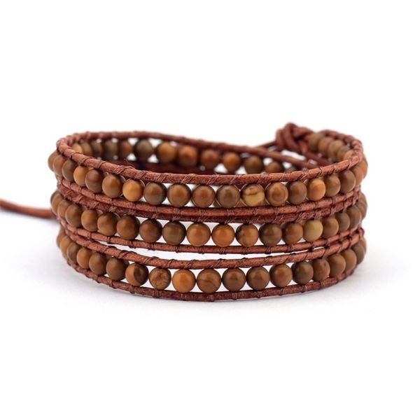 men bracelet natural stone beads 3 strands leather wrap bracelets multilayer weaving beaded bracelet mens jewelry y200730, Black
men bracelet natural stone beads 3 strands leather wrap bracelets multilayer weaving beaded bracelet mens jewelry y200730, Black