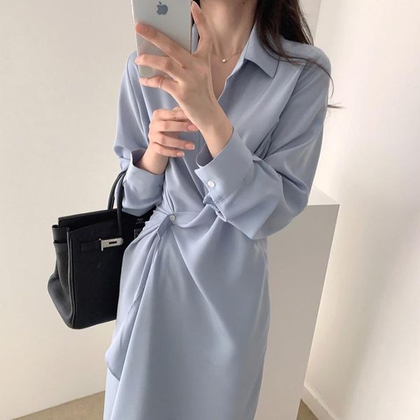 casual dresses 2021 spring women high waist chiffon shirt long dress office lady elegance full sleeve autumn button up stylish outfits d0n31, Black;gray
casual dresses 2021 spring women high waist chiffon shirt long dress office lady elegance full sleeve autumn button up stylish outfits d0n31, Black;gray