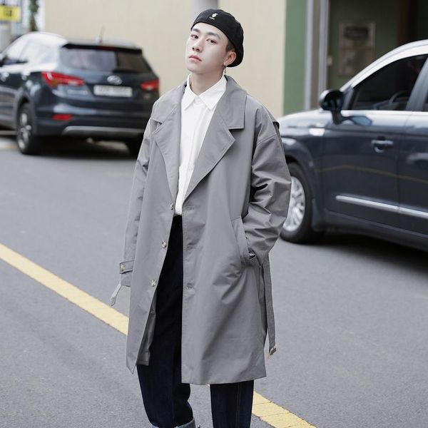 men's trench coats fashion korean men coat solid gray casual loose long windbreaker simple casaco masculino party mens overcoat mm60nfy, Tan;black
men's trench coats fashion korean men coat solid gray casual loose long windbreaker simple casaco masculino party mens overcoat mm60nfy, Tan;black