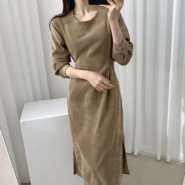 spring autumn women casual corduroy dresses eleagnt lace-up slim dress fashion, Black;gray
spring autumn women casual corduroy dresses eleagnt lace-up slim dress fashion, Black;gray