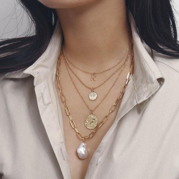 punk multi-layer carved coin choker necklace collar statement gold color cuban thick pearls pendant necklaces women jewelry, Golden;silver
punk multi-layer carved coin choker necklace collar statement gold color cuban thick pearls pendant necklaces women jewelry, Golden;silver