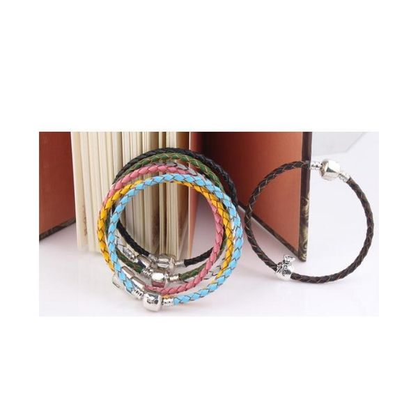 20cm authentic 925 sterling silver clasp bead original stamp woven leather bracelet fits pandora charms bracelet diy fashion jewelry s d51ae, Golden;silver
20cm authentic 925 sterling silver clasp bead original stamp woven leather bracelet fits pandora charms bracelet diy fashion jewelry s d51ae, Golden;silver