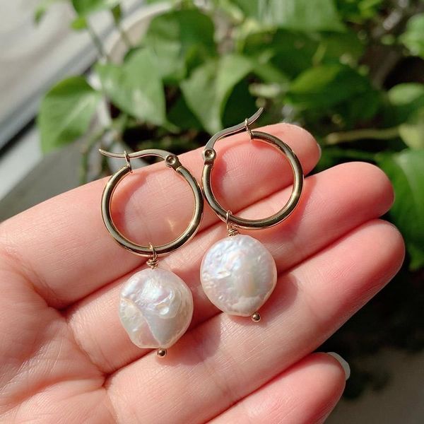 100% real natural freshwater pearl earrings for women irregular coin round raw baroque pearl tassel stainless steel hoop earring, Golden;silver
100% real natural freshwater pearl earrings for women irregular coin round raw baroque pearl tassel stainless steel hoop earring, Golden;silver