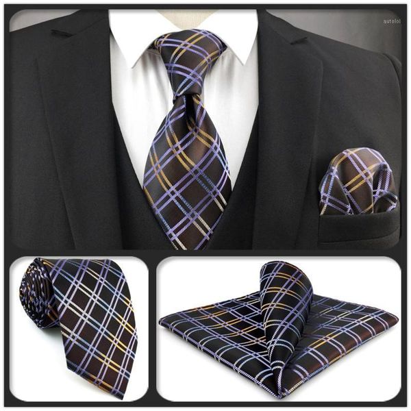 f2 brown checkes mens neckties silk classic ties for men business 63" hanky set groom party1, Black;gray
f2 brown checkes mens neckties silk classic ties for men business 63" hanky set groom party1, Black;gray