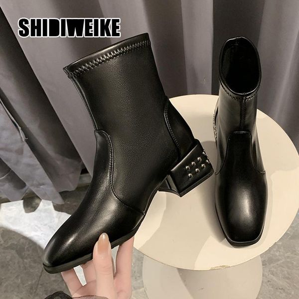 boots 2021 autumn winter pu leather retro square toe ankle heel rivets women shoes va025, Black
boots 2021 autumn winter pu leather retro square toe ankle heel rivets women shoes va025, Black