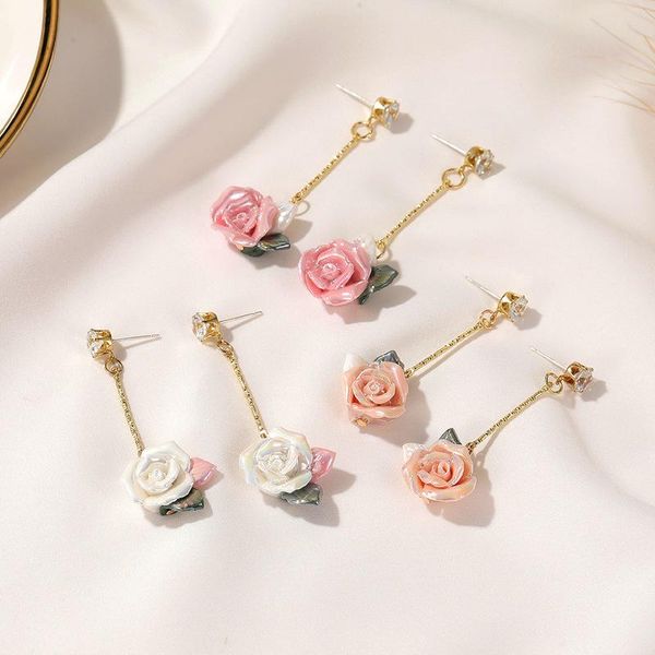 retro resin rose long drop earrings for women gold color alloy chain rhinestone flower hanging dangle earrings vintage jewelry, Silver
retro resin rose long drop earrings for women gold color alloy chain rhinestone flower hanging dangle earrings vintage jewelry, Silver