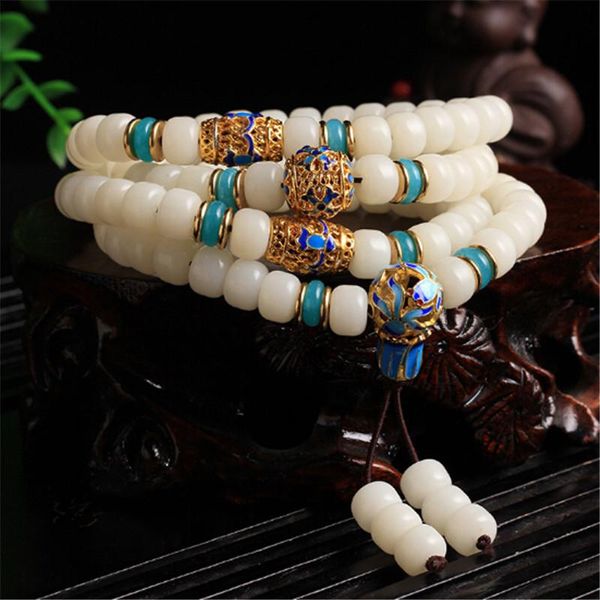 hand made hainan white bodhi root beads with fine cloisonne charm tibetan 108 mala beads bracelet national hand stringwholesale, Black
hand made hainan white bodhi root beads with fine cloisonne charm tibetan 108 mala beads bracelet national hand stringwholesale, Black
