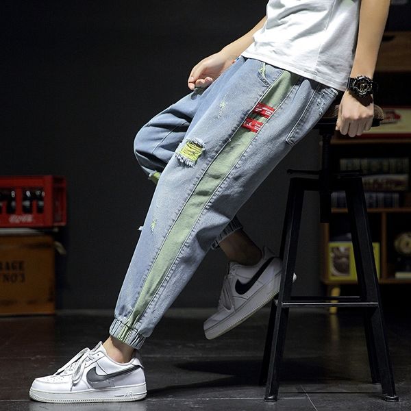 ripped jeans men's contrast color tight pants casual pantsstitching leggings ins trendy brand loose ankle-length casual pants wwzlj, Blue
ripped jeans men's contrast color tight pants casual pantsstitching leggings ins trendy brand loose ankle-length casual pants wwzlj, Blue
