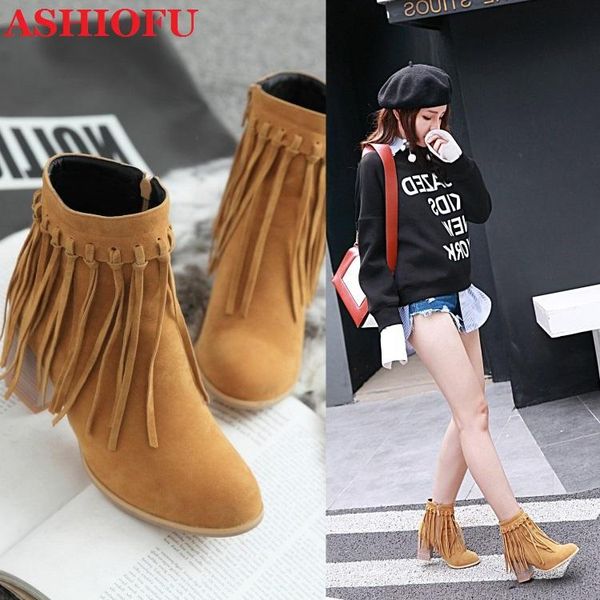 ashiofu new handmade women's chunky heels boots fringed&tassels party prom ankle booties winter evening club fashion short boots, Black
ashiofu new handmade women's chunky heels boots fringed&tassels party prom ankle booties winter evening club fashion short boots, Black
