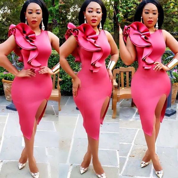 africa clothing women dress pink right side ruffles back zipper details bodycon dress knee-length elegant o-neck night club1, Red
africa clothing women dress pink right side ruffles back zipper details bodycon dress knee-length elegant o-neck night club1, Red