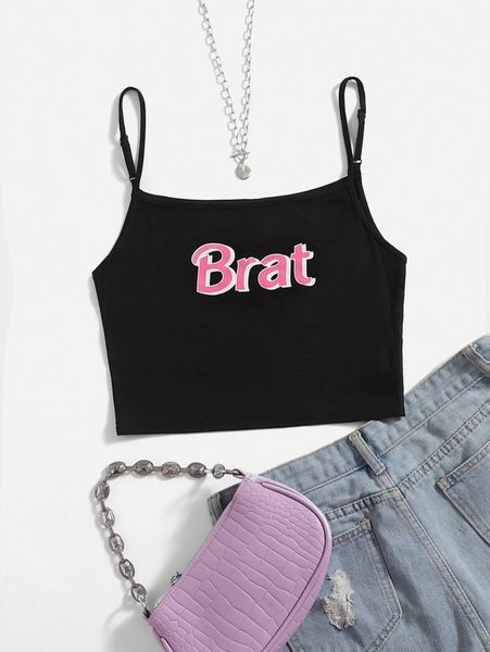 letter graphic crop cami j7cg#, White
letter graphic crop cami j7cg#, White