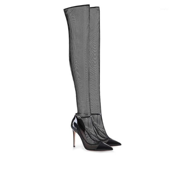 boots lace ladies long mesh hollow thigh high botas women pointed toe stiletto heels pumps over the knee sock party shoes1, Black
boots lace ladies long mesh hollow thigh high botas women pointed toe stiletto heels pumps over the knee sock party shoes1, Black