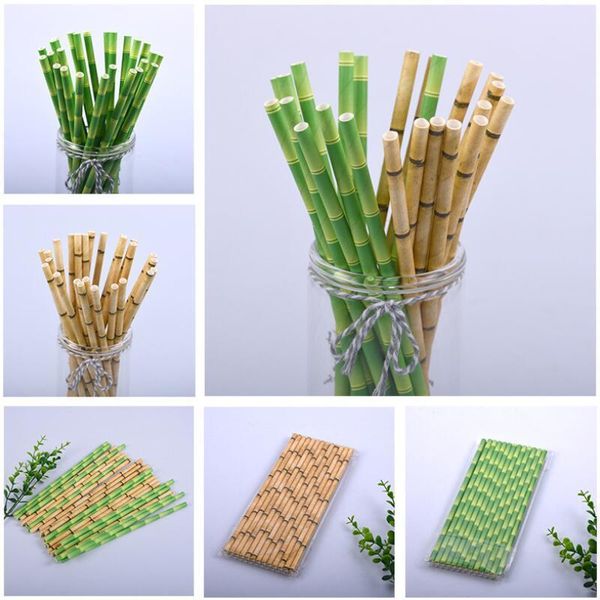

eco-friendly 19.5cm disposable bubble tea thick bamboo juice drinking straws milk straw birthday wedding party gifts dhd2507
