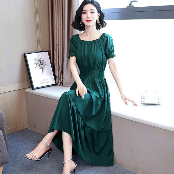 Solid Color Short Sleeve O-neck Waist Thin Tea-length A-line Plus Size Temperament Simple Green Purple Red Cocktail Dresses 9349 party
Solid Color Short Sleeve O-neck Waist Thin Tea-length A-line Plus Size Temperament Simple Green Purple Red Cocktail Dresses 9349 party