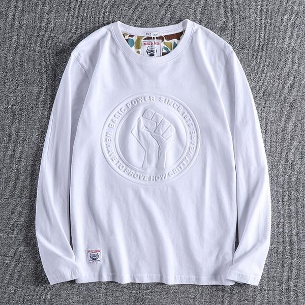 men's t-shirts 2021 autumn men's fashion 100% cotton letter printed t-shirt long-sleeved o-neck american retro bottoming shirt1, White;black
men's t-shirts 2021 autumn men's fashion 100% cotton letter printed t-shirt long-sleeved o-neck american retro bottoming shirt1, White;black