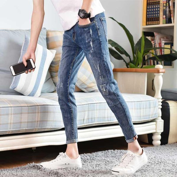 summer thin ankle length pants men's ripped jeans men's slim feet pants 2020 korean trend teenagers cowboy beggar pencil1, Blue
summer thin ankle length pants men's ripped jeans men's slim feet pants 2020 korean trend teenagers cowboy beggar pencil1, Blue