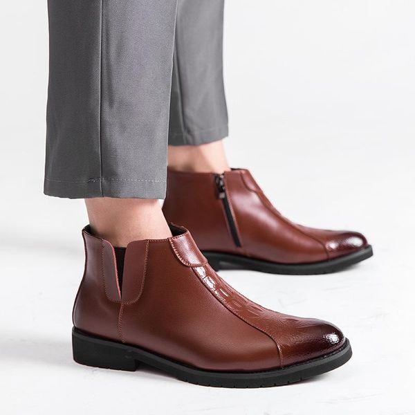 yomior spring new fashion mens genuine leather boots zipper black brown italian vintage designer dress ankle boots
yomior spring new fashion mens genuine leather boots zipper black brown italian vintage designer dress ankle boots