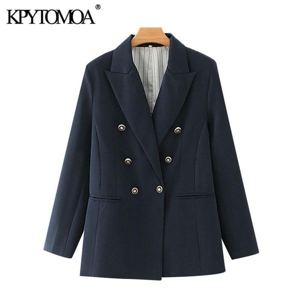 kpytomoa women 2021 fashion office wear double breasted blazers coat vintage long sleeve pockets female outerwear chic, White;black
kpytomoa women 2021 fashion office wear double breasted blazers coat vintage long sleeve pockets female outerwear chic, White;black