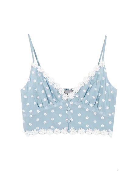 2021 new french vintage small flower embroidered spaghetti straps with low-v short-t-shirt ladies thin single 7ne1, White
2021 new french vintage small flower embroidered spaghetti straps with low-v short-t-shirt ladies thin single 7ne1, White