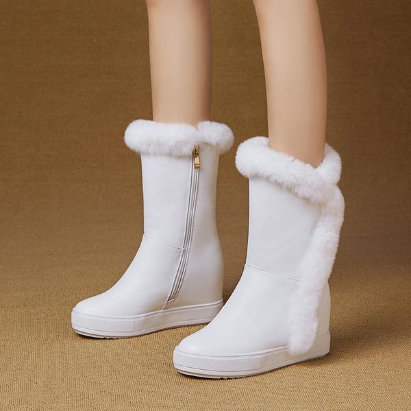 pu hair snow women's boots ankle boots women round toe winter simple zipper comfortable platform shoes woman, Black
pu hair snow women's boots ankle boots women round toe winter simple zipper comfortable platform shoes woman, Black