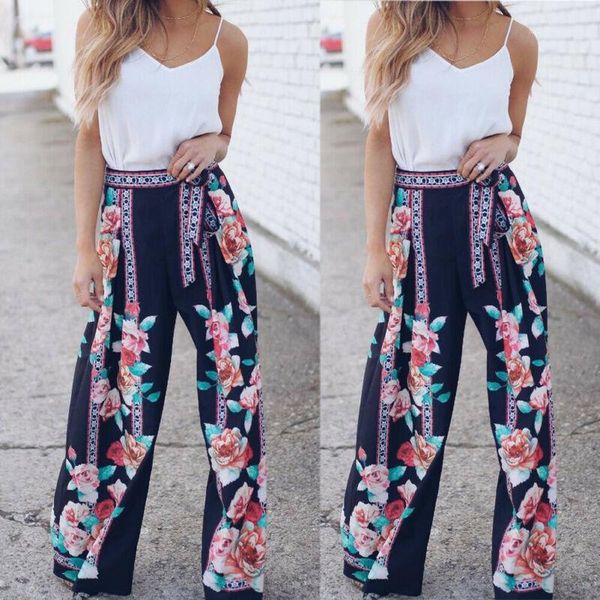 women's pants & capris 2021 women boho casual loose wide leg lady bandage floral print long trousers womens s-2xl 4fz1, Black;white
women's pants & capris 2021 women boho casual loose wide leg lady bandage floral print long trousers womens s-2xl 4fz1, Black;white