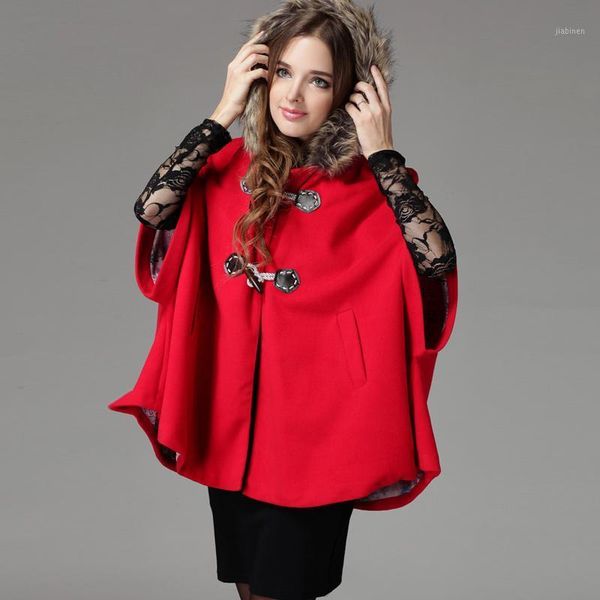2020 elegant winter oversized women faux fur shawl cloat wool hooded batwing cape coat women jacket cloak woolen coats jackets1, Black;brown
2020 elegant winter oversized women faux fur shawl cloat wool hooded batwing cape coat women jacket cloak woolen coats jackets1, Black;brown