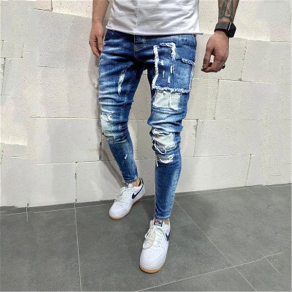 mens hole patch skinny jeans fashion trend zipper button high street denim pencil pant spring male new skateboard casual slim denim trousers, Blue
mens hole patch skinny jeans fashion trend zipper button high street denim pencil pant spring male new skateboard casual slim denim trousers, Blue
