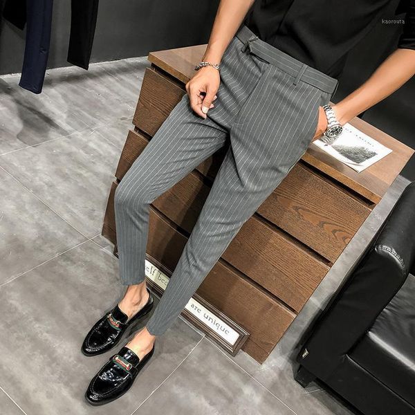 28-36 men dress pants slim fit streetwear striped workout ankle pants male fashion summer office trousers men skinny suit pant1, White;black
28-36 men dress pants slim fit streetwear striped workout ankle pants male fashion summer office trousers men skinny suit pant1, White;black