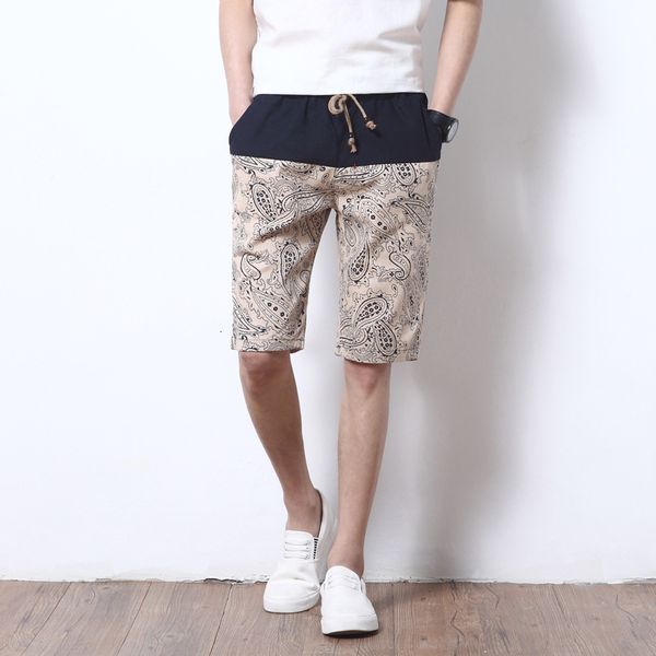 floral shorts men's summer chinese style printed capris trend loose straight beach versatile casual pants, White;black
floral shorts men's summer chinese style printed capris trend loose straight beach versatile casual pants, White;black